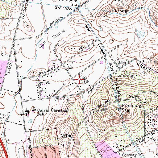 Topographic Map of Rincon Elementary School, CA