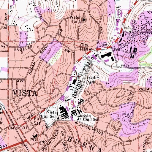 Topographic Map of Sycamore Creek Mobile Home Park, CA