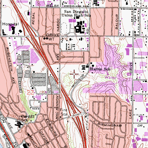 Topographic Map of Ada Harris Park, CA