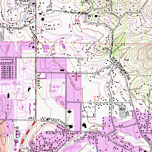 Topographic Map of Alta Vista High School, CA