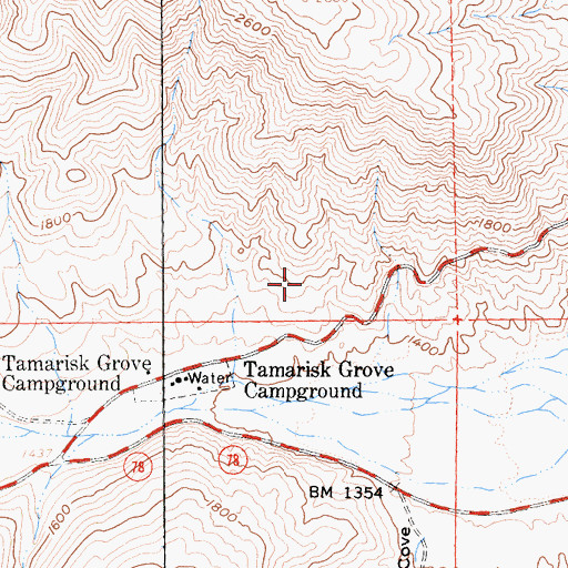 Topographic Map of Cactus Loop Trail, CA