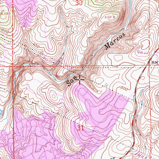 Topographic Map of Cadencia Park, CA