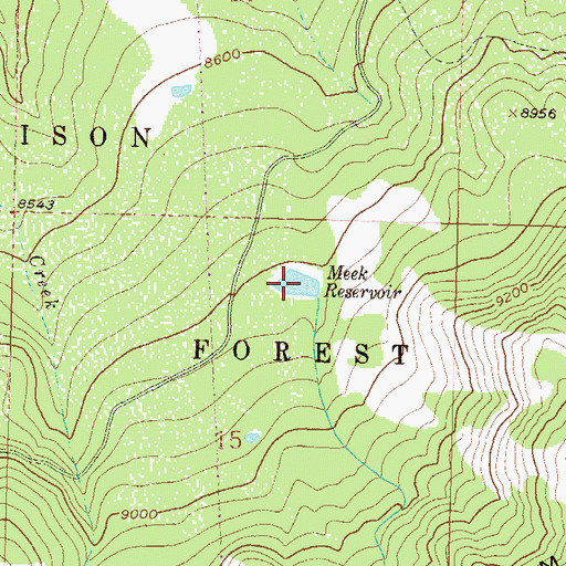 Topographic Map of Meek Reservoir, CO