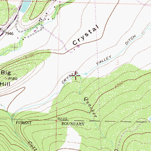 Topographic Map of Quacker Creek, CO