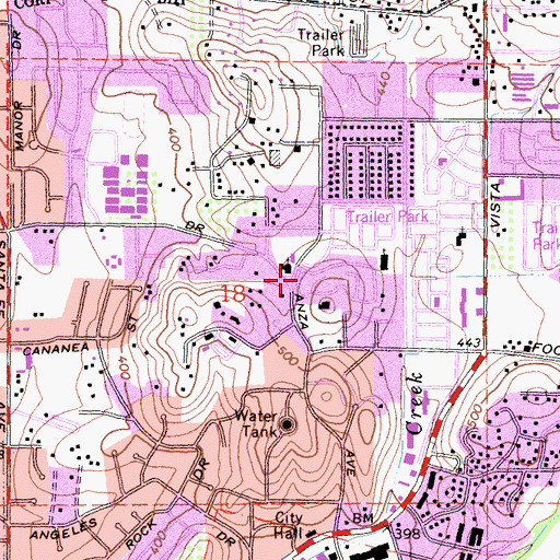 Topographic Map of The Church of Jesus Christ of Latter Day Saints, CA