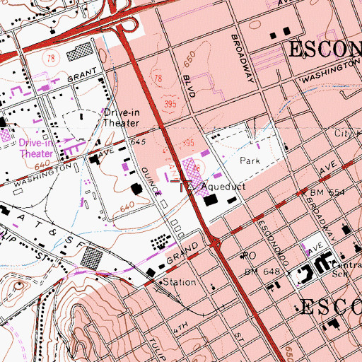 Topographic Map of Civic Center Plaza Shopping Center, CA