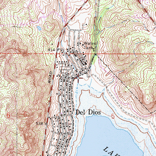 Topographic Map of Del Dios Community Park, CA