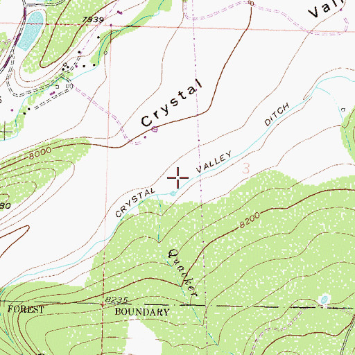 Topographic Map of Crystal Valley Ditch, CO