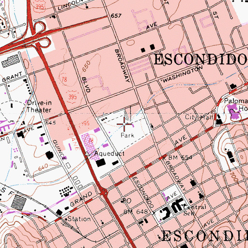 Topographic Map of Escondido Museum, CA