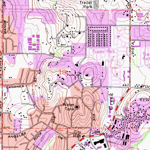 Topographic Map of First Lutheran Church, CA