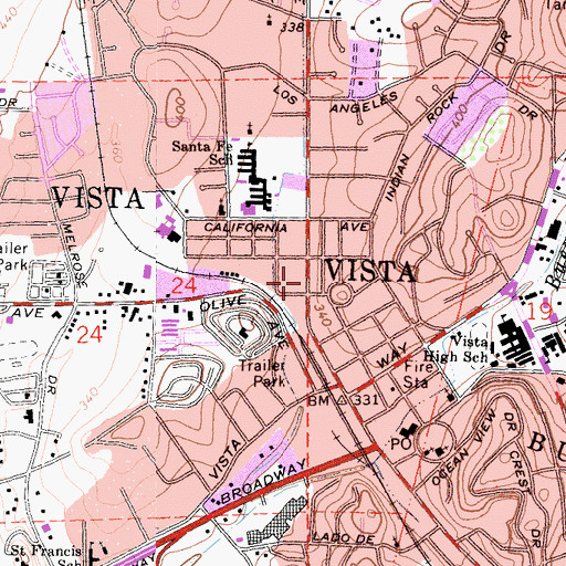 Topographic Map of First Samoan Assembly of God Church, CA
