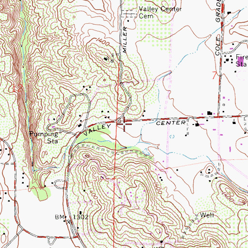 Topographic Map of Gridley Square Shopping Center, CA