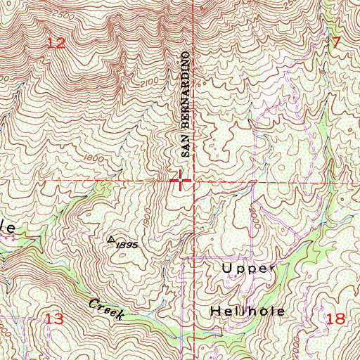 Topographic Map of Hellhole Canyon County Open Space Preserve, CA