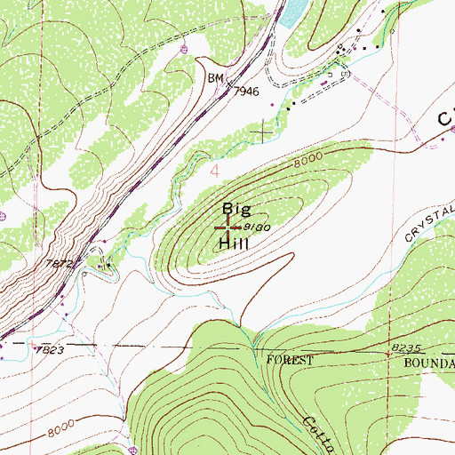 Topographic Map of Big Hill, CO