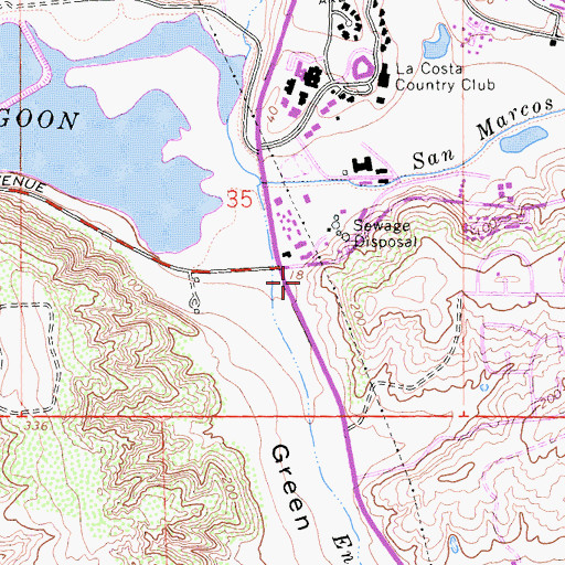 Topographic Map of La Costa Shopping Center, CA