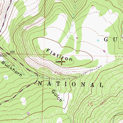 Topographic Map of Flatiron, CO