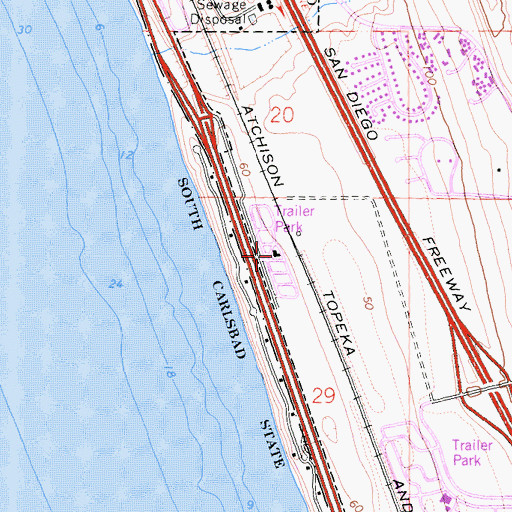 Topographic Map of Lanaki Lane Mobile Home Park, CA