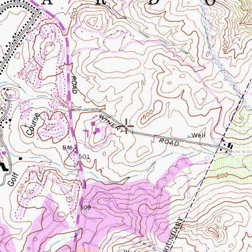 Topographic Map of Oaks North Community Center, CA
