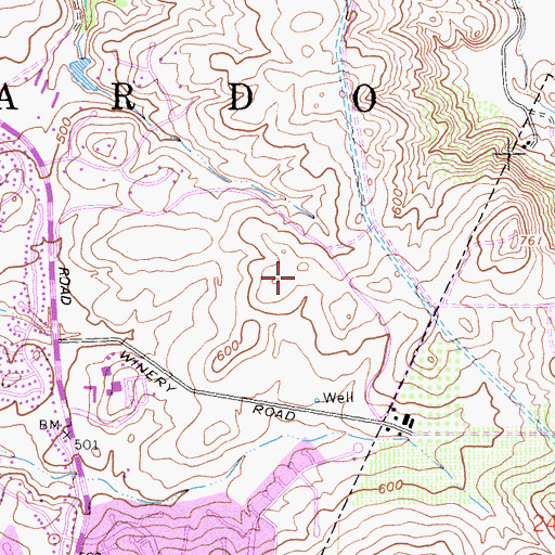 Topographic Map of Oaks North Executive Golf Course, CA
