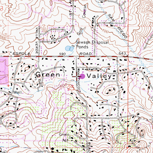 Topographic Map of Painted Rock Elementary School, CA
