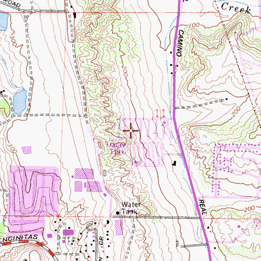 Topographic Map of Park Encinitas Trailer Park, CA