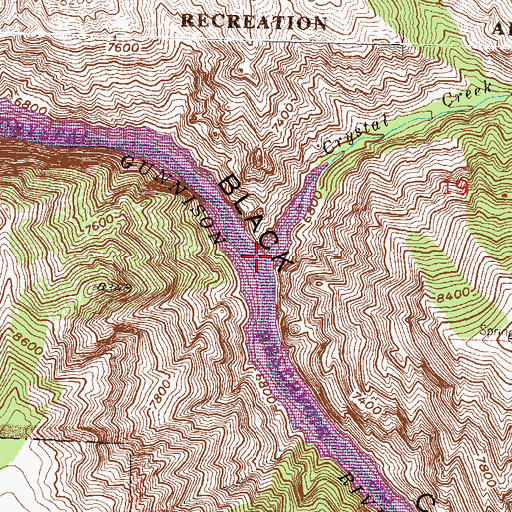 Topographic Map of Crystal Creek, CO