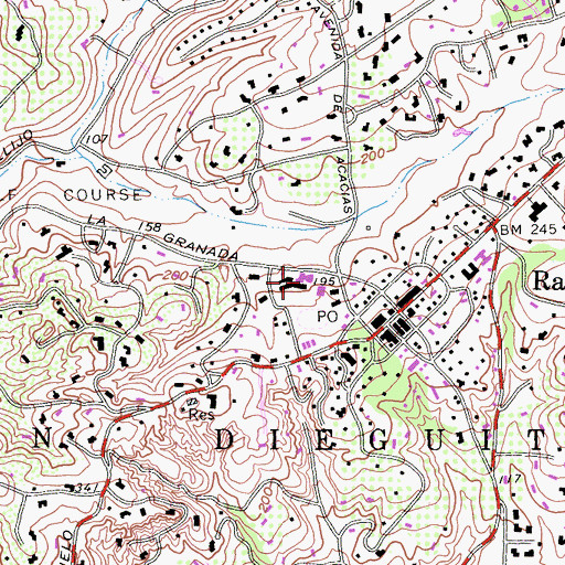 Topographic Map of Rancho Santa Fe Elementary School, CA