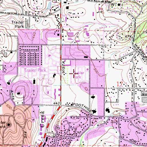 Topographic Map of Rancho Vista Mobile Home Park, CA
