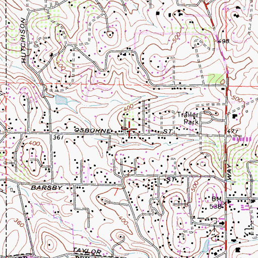 Topographic Map of Reorganized Church of Jesus Christ of Latter Day Saints, CA