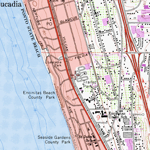 Topographic Map of Riviera Mobile Home Park, CA