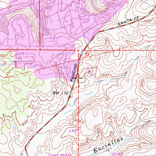 Topographic Map of Stagecoach Park, CA