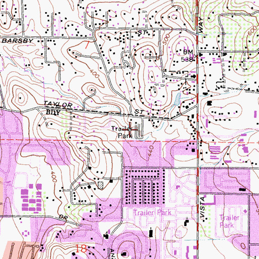Topographic Map of Sunrise Terrace Campground, CA