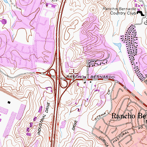 Topographic Map of The New Mercado Shopping Center, CA
