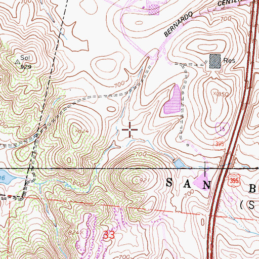 Topographic Map of Turtleback Elementary School, CA