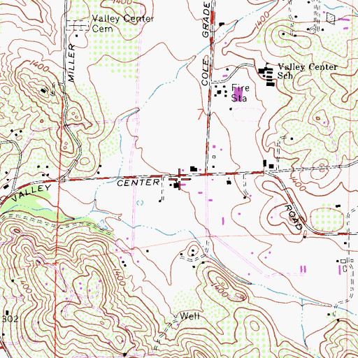 Topographic Map of Valley Center Branch San Diego County Library, CA
