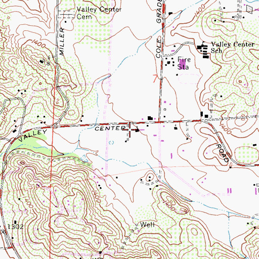Topographic Map of Valley Center Community Church, CA