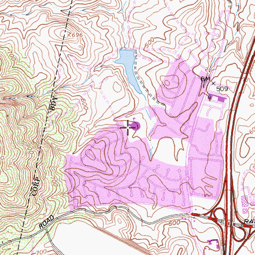 Topographic Map of Westwood Elementary School, CA