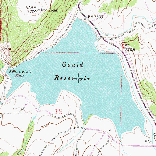 Topographic Map of Gould Reservoir, CO