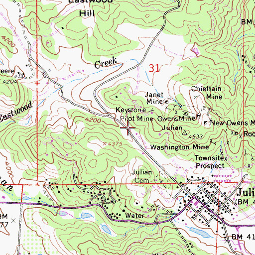 Topographic Map of Frank Lane Park, CA