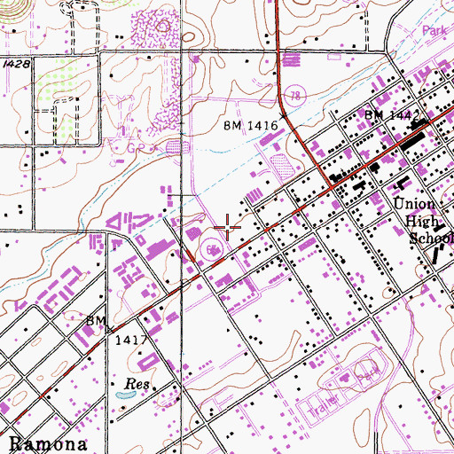 Topographic Map of Homestar Shopping Center, CA