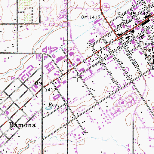 Topographic Map of Lutheran Church of Ramona, CA