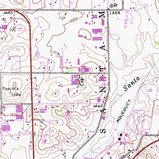 Topographic Map of Nuevo Memory Gardens, CA