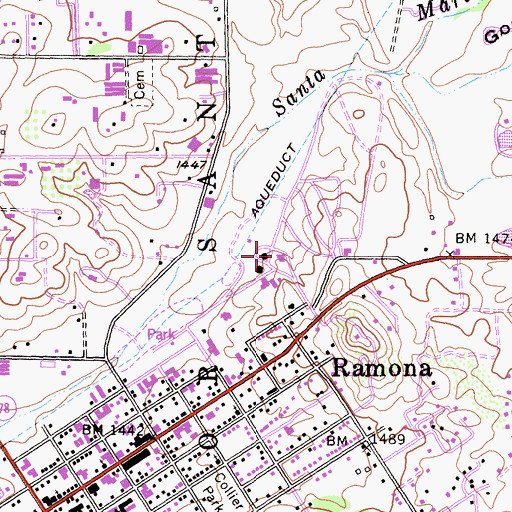 Topographic Map of Ramona Community Center, CA