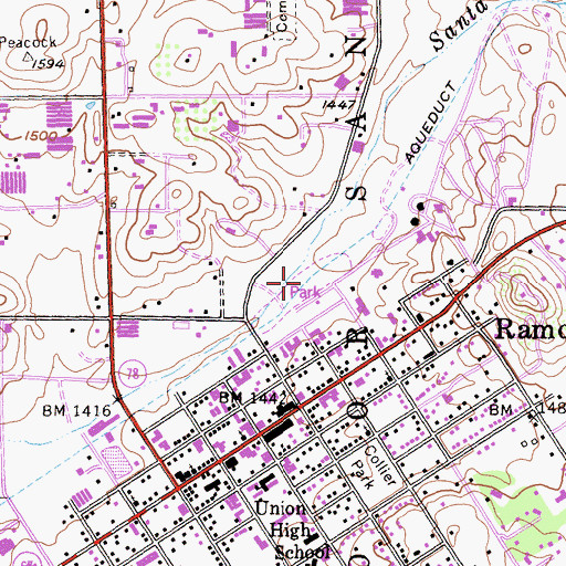Topographic Map of Ramona Community Park, CA