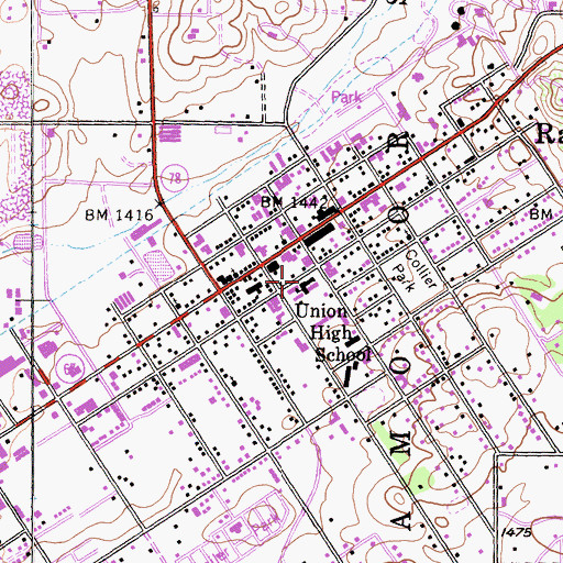 Topographic Map of Ramona Elementary School, CA