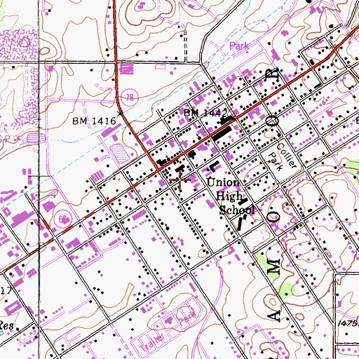 Topographic Map of Ramona First Baptist Church, CA