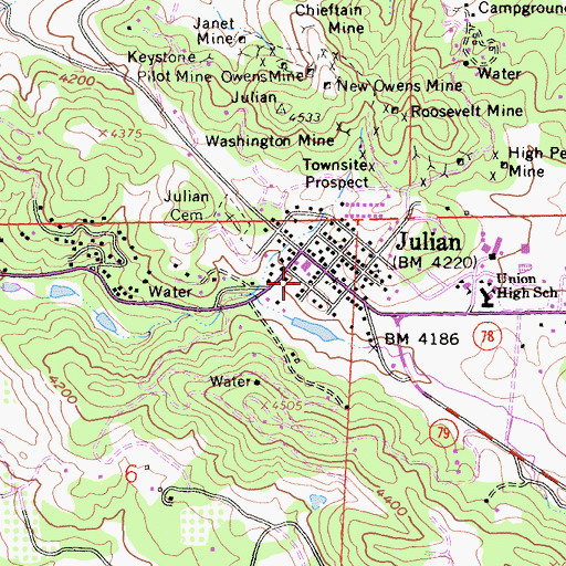 Topographic Map of Saint Elizabeths Church, CA
