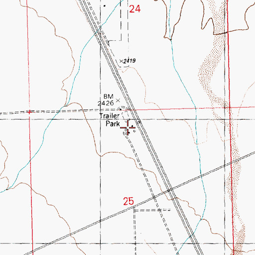 Topographic Map of Boulder Inn, AZ