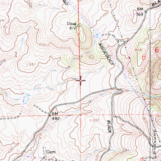 Topographic Map of Adobe Bluffs Elementary School, CA