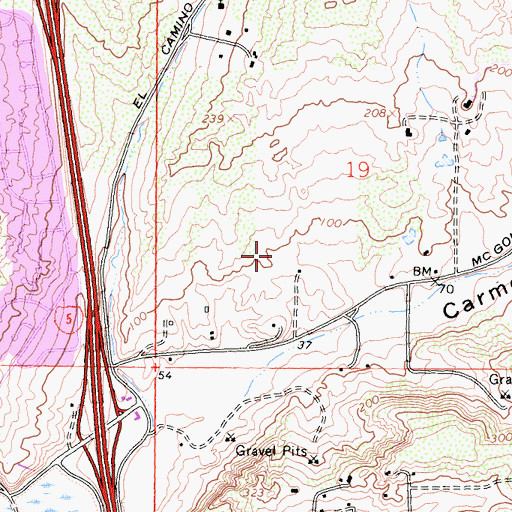 Topographic Map of Carmel del Mar Elementary School, CA